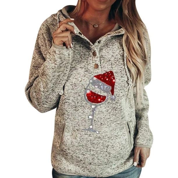 Zippem Women Casual Christmas Sweatshirt Long Sleeve Hooded Pullover Tops Fashion Hoodies Zippem Women Casual Christmas Sweatshirt Long Sleeve Hooded Pullover Tops Fashion Hoodies